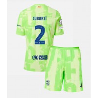 Camiseta Barcelona Pau Cubarsi #2 Tercera Equipación Replica 2024-25 para niños mangas cortas (+ Pantalones cortos)